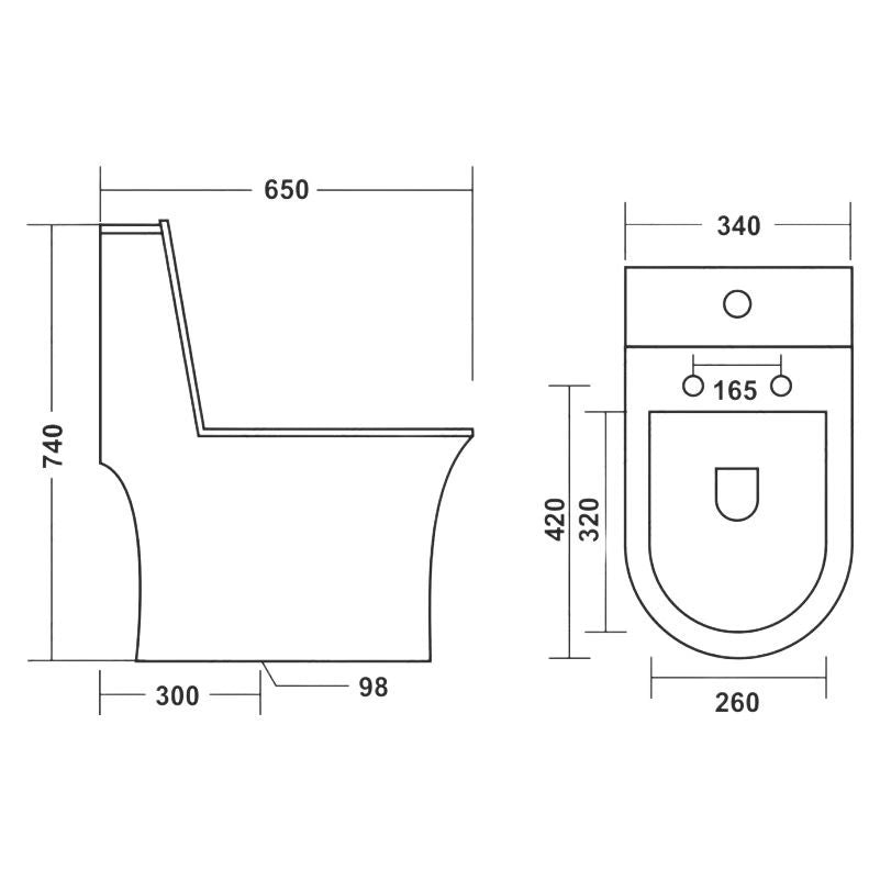 Medidas y especificaciones del inodoro BRENETI Dream S, con diseño ergonómico y moderno para baños elegantes.