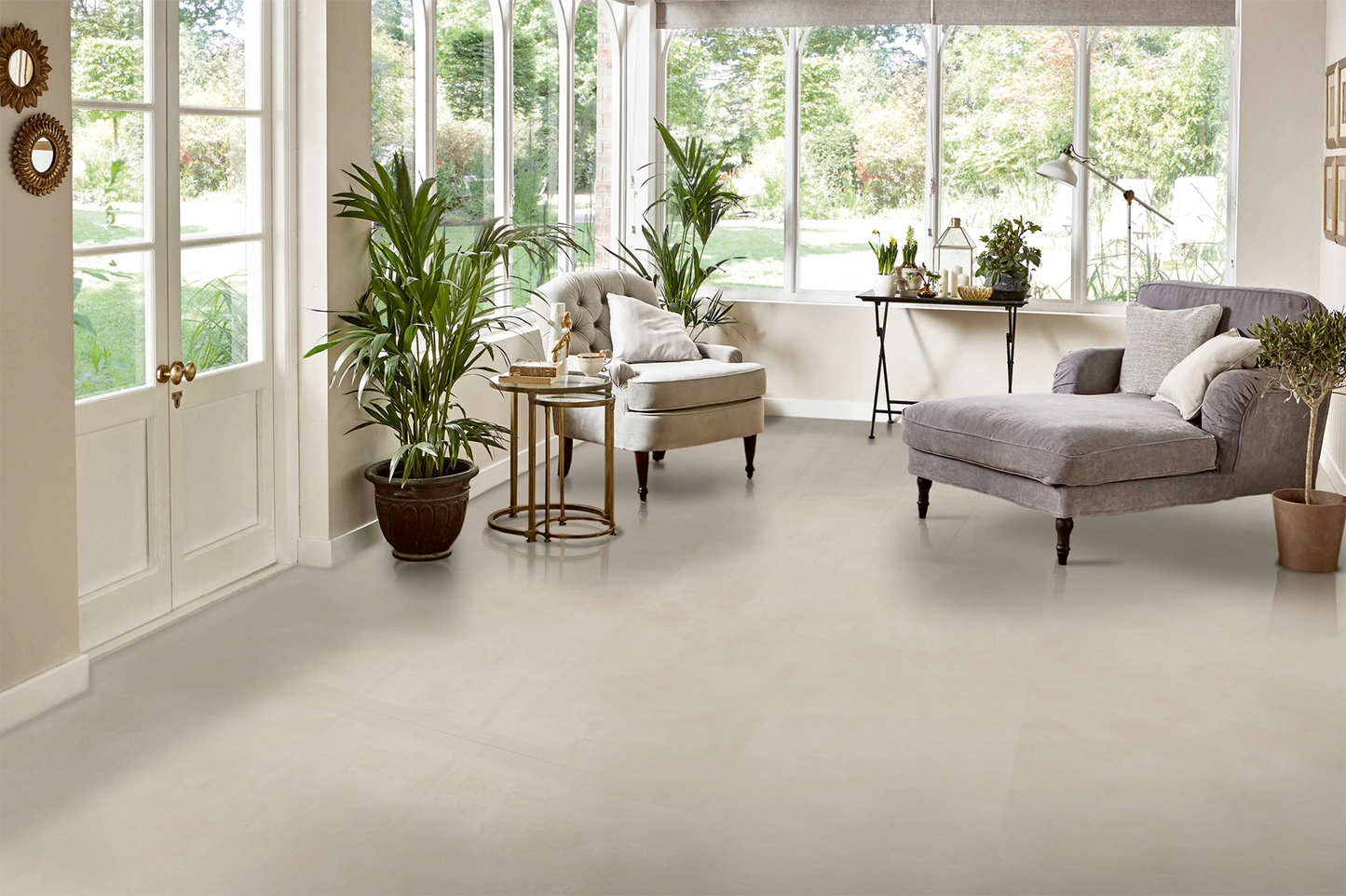 Porcelanato 60x120 BRENETI Orion Beige mate, ideal para sala o comedor con diseño elegante y moderno.