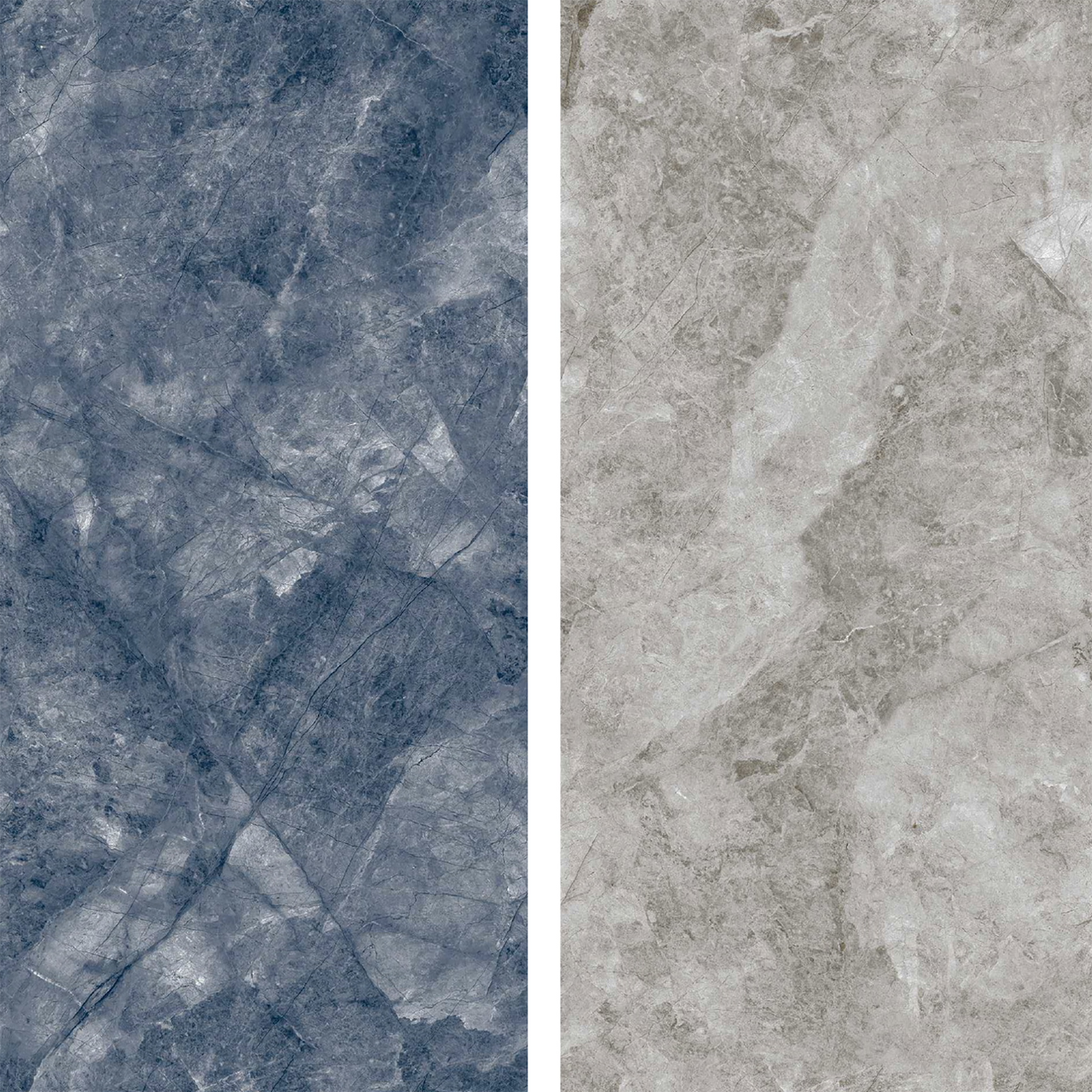 Muestra de color del porcelanato 60x120 BRENETI Argento Grey brillante en tono gris elegante.