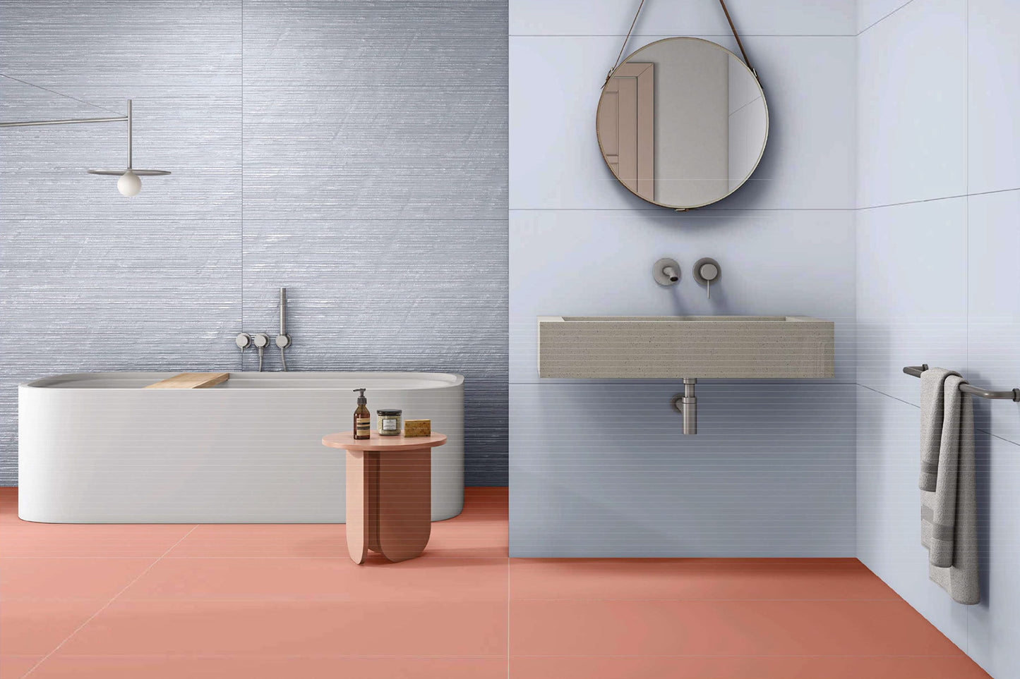 Piso porcelanato BRENETI Todo Masa Terranova mate 60x120 en tono terracota, acabado elegante y sofisticado ideal para baños modernos.