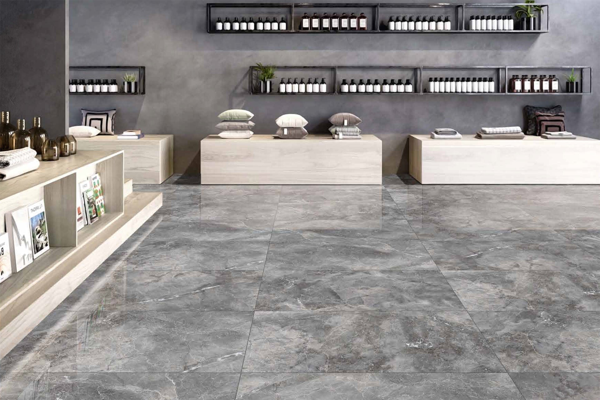Porcelanato brillante Berrs 60 x 120 cms.