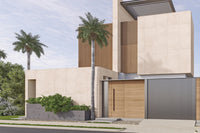 Porcelanato 60x120 todo masa beige de BRENETI, ideal para fachadas elegantes y resistentes a la intemperie