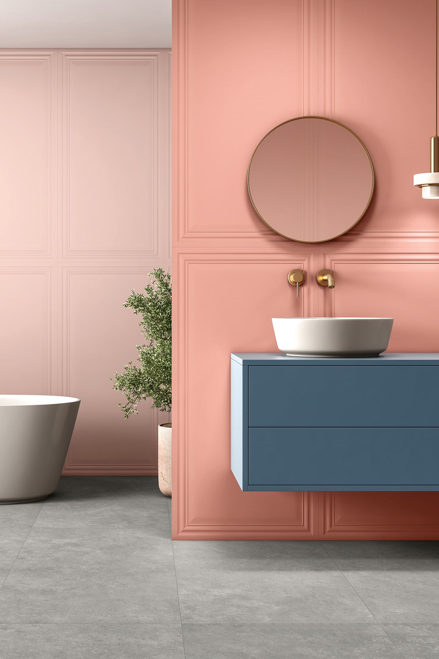 Porcelanato BRENETI Todo Masa en tono rosa sofisticado, ideal para revestimientos de pared modernos y elegantes.